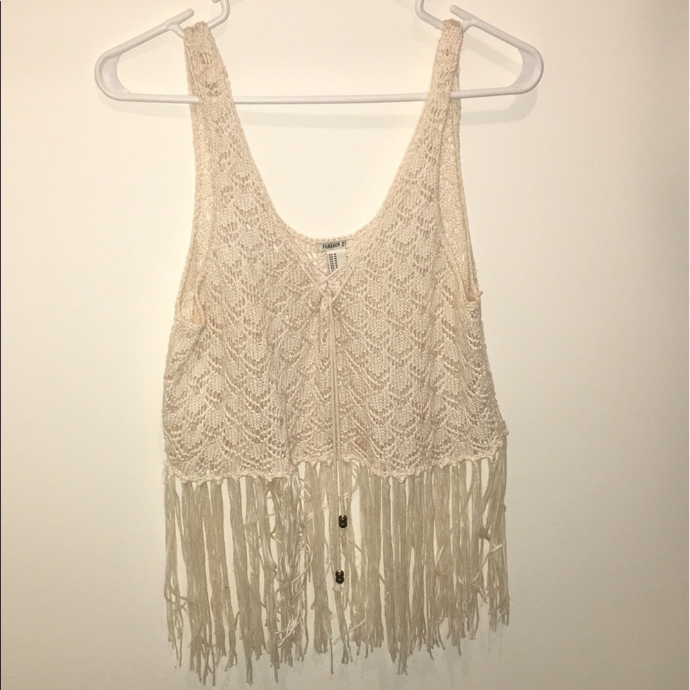 Forever 21 bohemian fringe bead style top